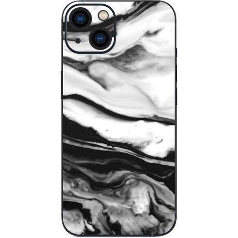 Black and White Marble Ink iPhone 14 Plus Skin